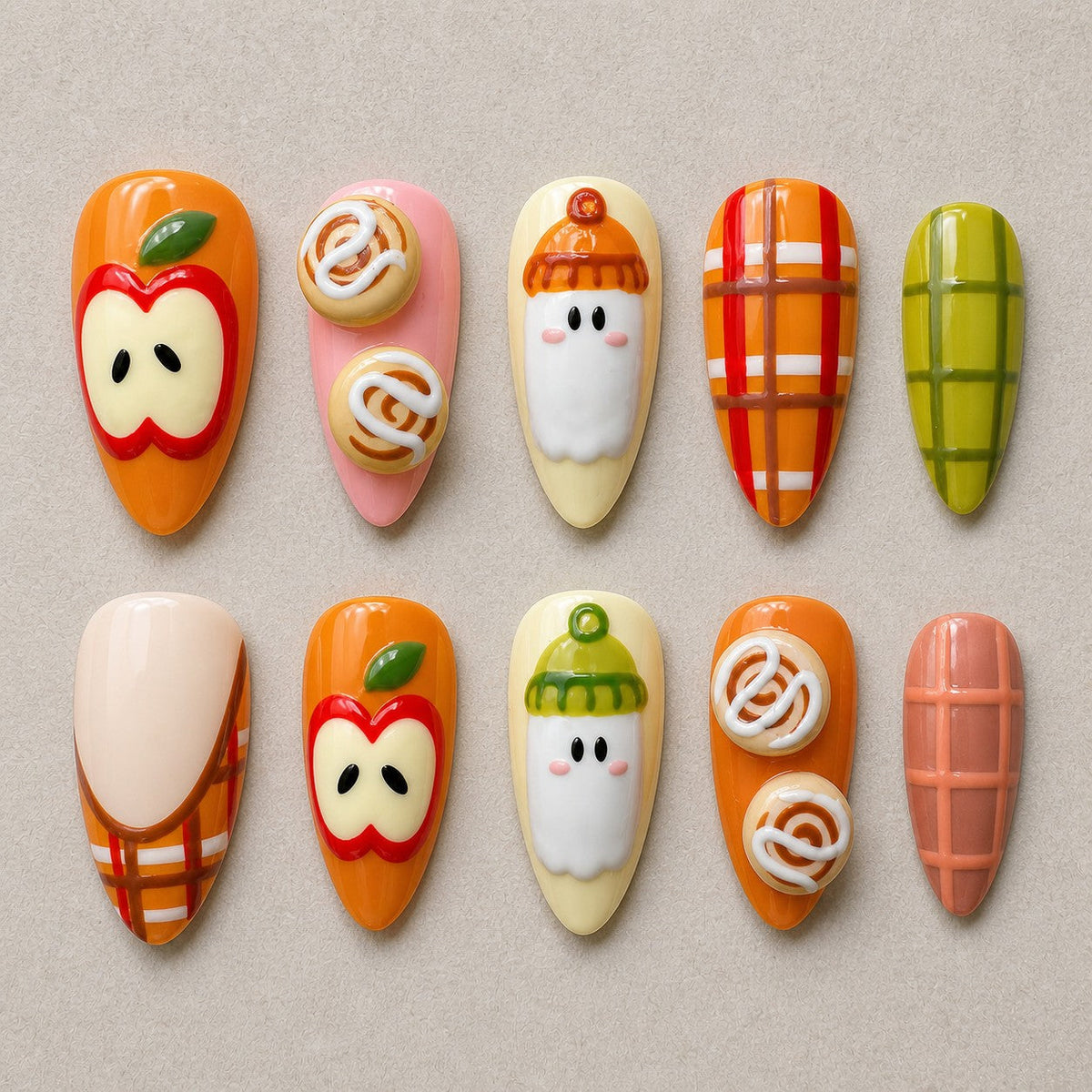 Apple Orchard Boo Cozy Fall Press-On Nails - Aninail