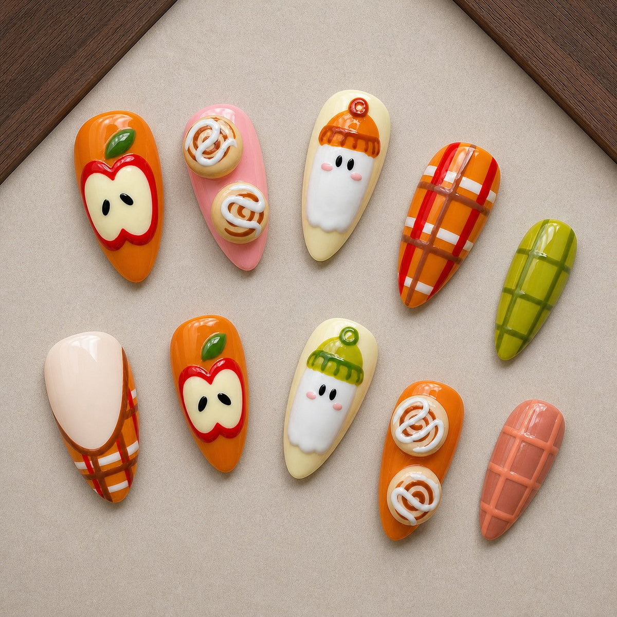 Apple Orchard Boo Cozy Fall Press-On Nails - Aninail