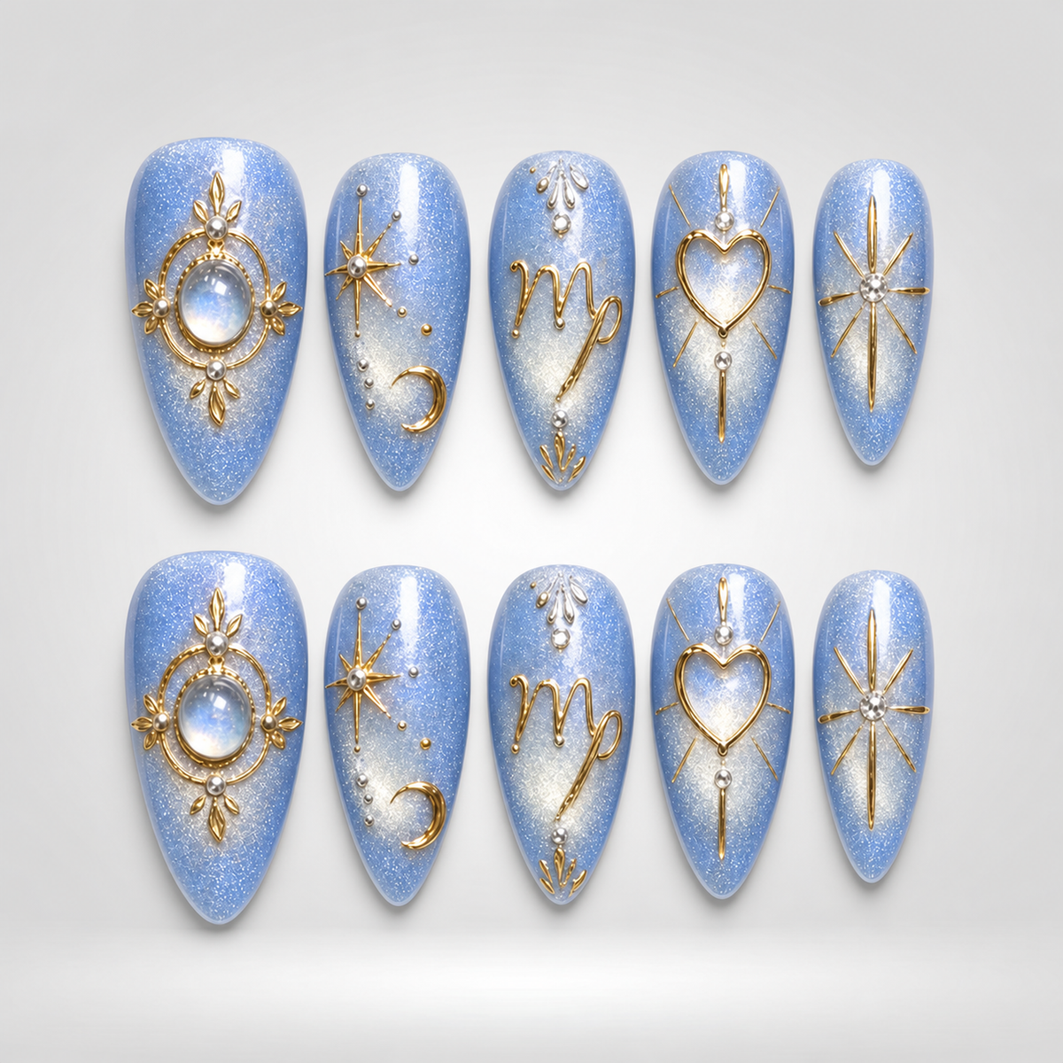Celestial Blue Reverie Press-On Nails - Aninail