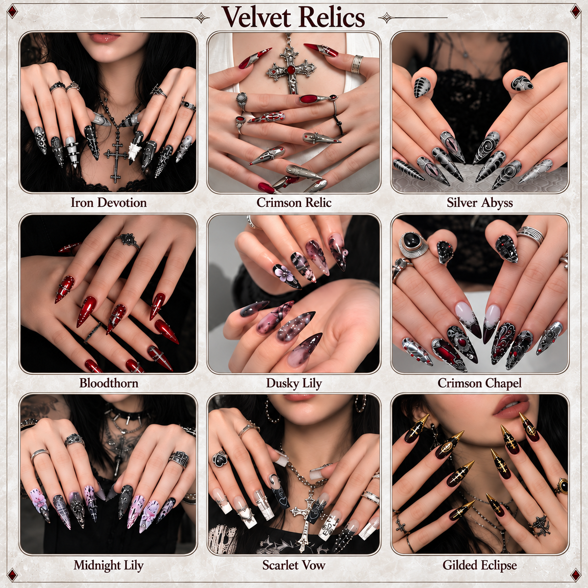 Gothic Relics Collectionâ€“ Halloween Press-On Nails - Aninail