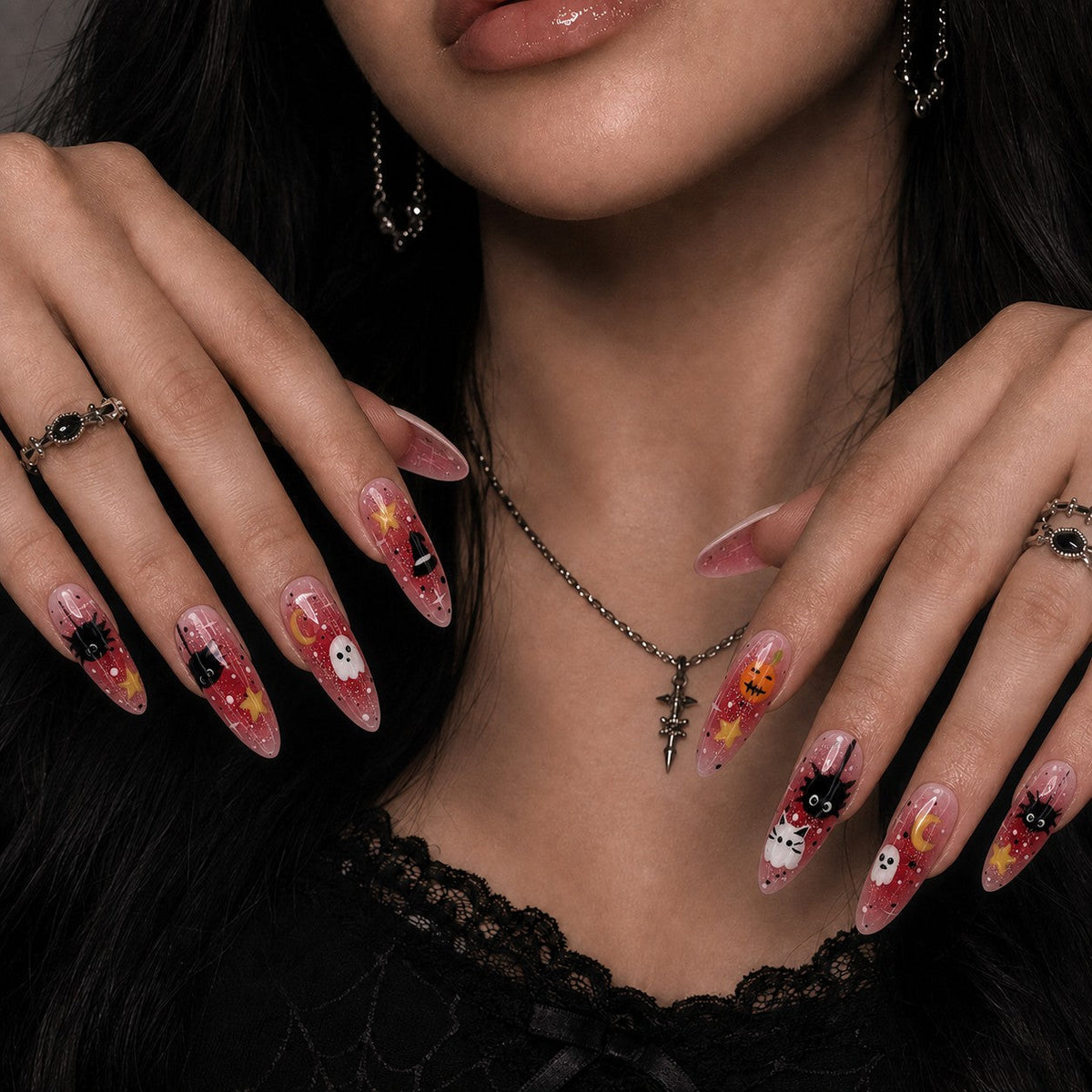 Berry Hex Kawaii Halloween Press-On Nails - Aninail