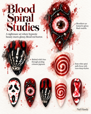 Blood Spiral Halloween Almond Press-On Nails - Aninail