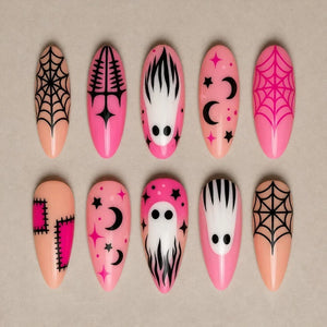 Pink After Dark Collectionâ€“ Halloween Press-On Nails - Aninail