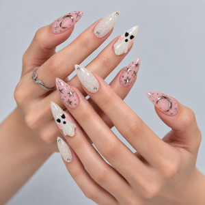 Moonlit Boo Halloween Almond Press-On Nails - Aninail