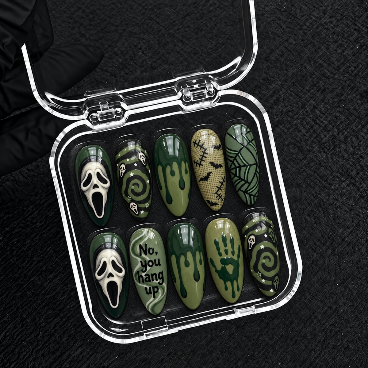 Dead Line Halloween Almond Press-On Nails - Aninail