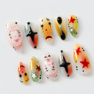 Artistic Clown-Themed by Dory's Picks | Bold and Vibrant Carnival-Inspired Design | Unique and Artistic Nail Design| Limited Edition | OB578HK