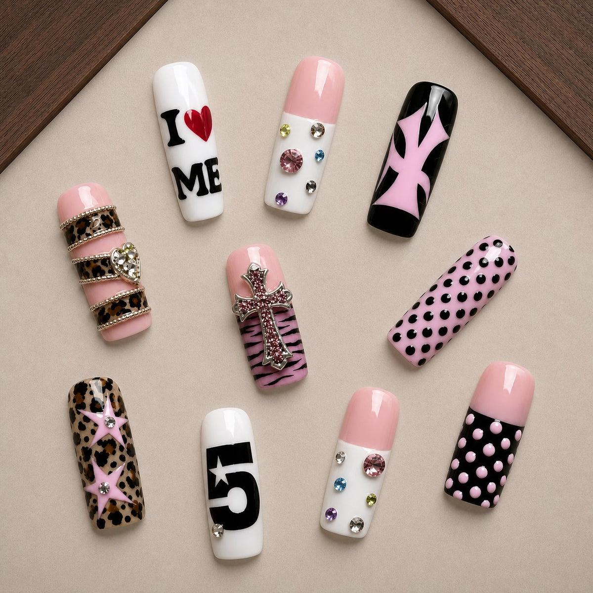 Pink Rebel Y2K Press-On Nails - Aninail