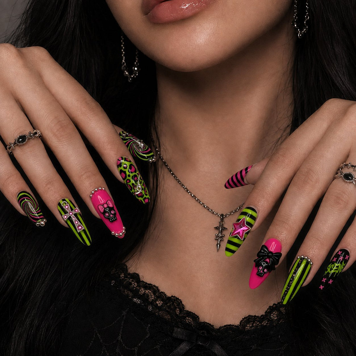 Scene Riot Stiletto Press-On Nails - Aninail