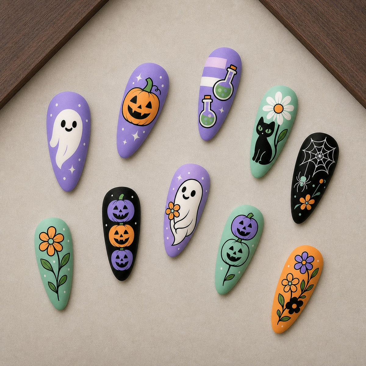 Daisy Boo Pastel Folk Press-On Nails - Aninail