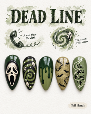 Dead Line Halloween Almond Press-On Nails - Aninail