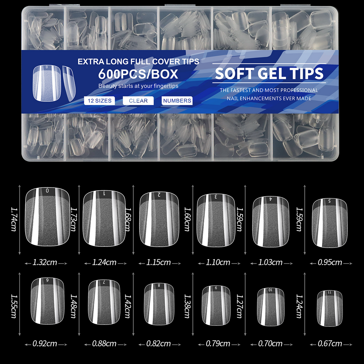 600-Piece Full Cover Nail Tips - Aninail