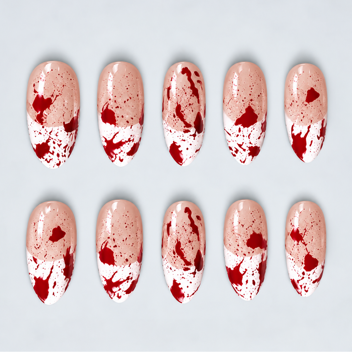 Crimson Evidence Halloween Almond Press-On Nails - Aninail