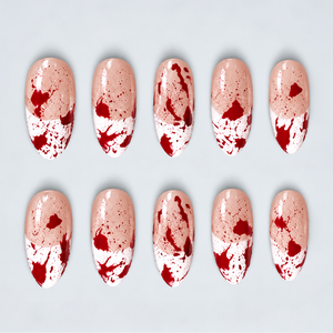 Crimson Evidence Halloween Almond Press-On Nails - Aninail