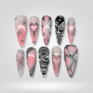 Shadow Glow 3D Gothic Press-On Nails - Aninail