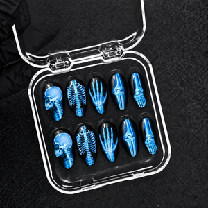 Afterglow X-Ray Halloween Almond Press-On Nails - Aninail