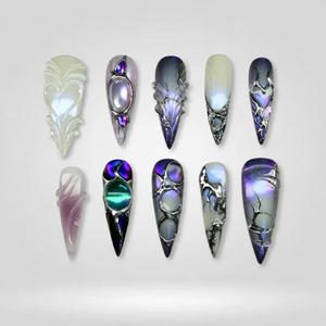 Shadow Kiss Gothic Metallic Press-On Nails - Aninail