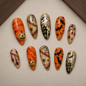 Happy Haunt Almond Press-On Nails - Aninail