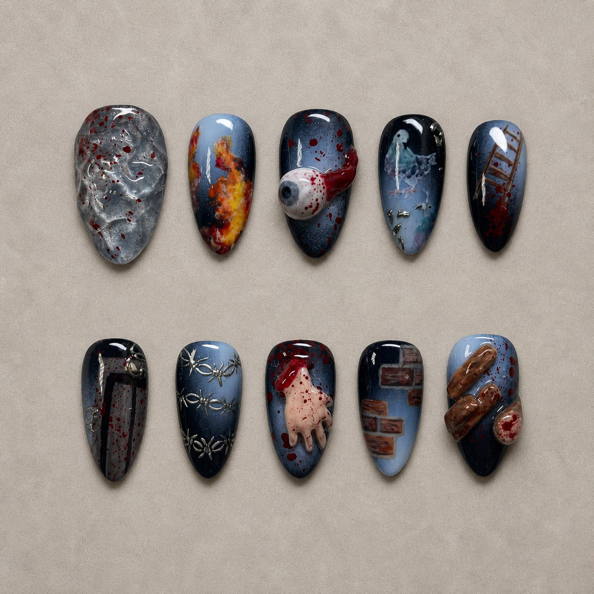 Horror Reel Gore Press-On Nails - Aninail