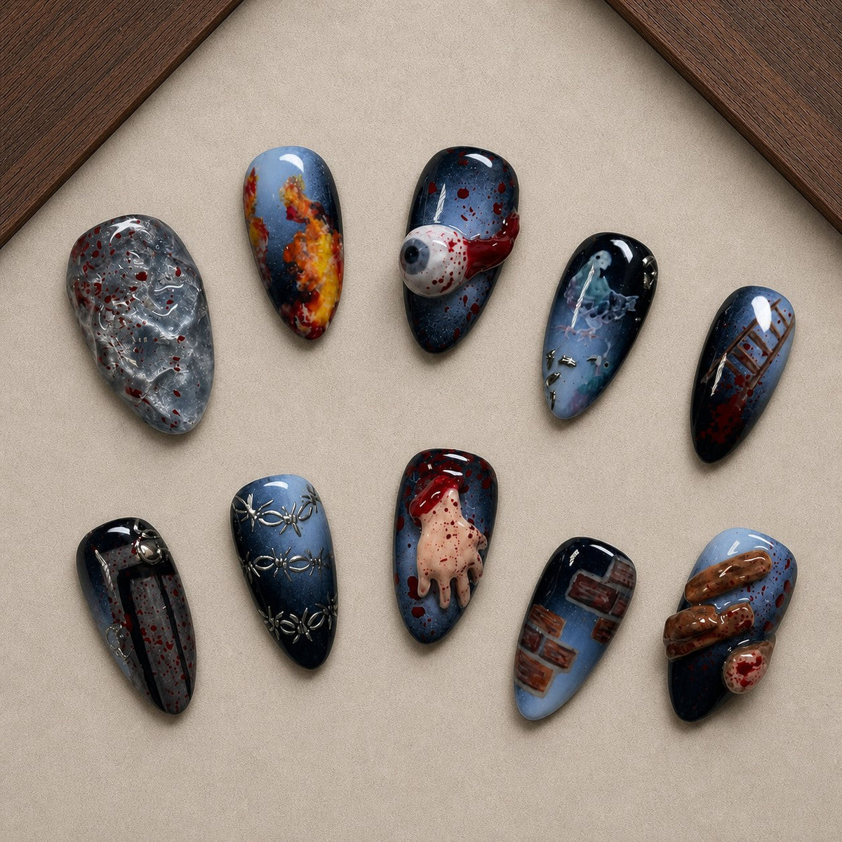 Horror Reel Gore Press-On Nails - Aninail