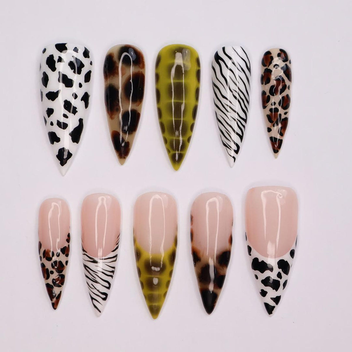 Unleash Your Wild Side: Stunning Long Stiletto Press-On Nails with Chic Animal Print - Perfect for Daily Wear, Holidays, or gift for her