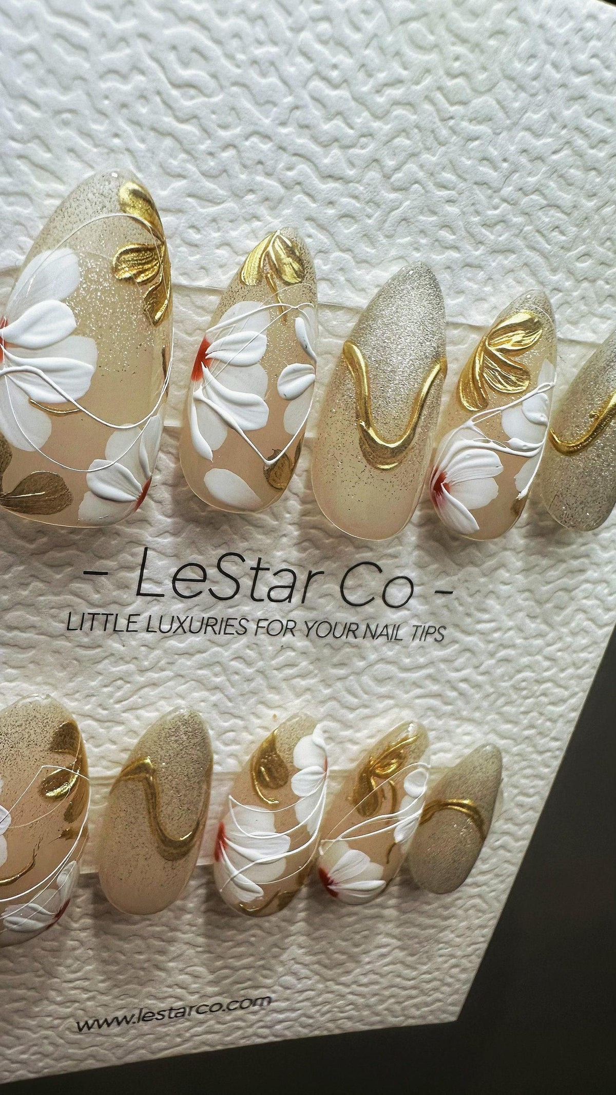Timed Offer 4 For 3) Handmade Press On Floral Fantasy Luxe Gel Acrylic Nails image 2