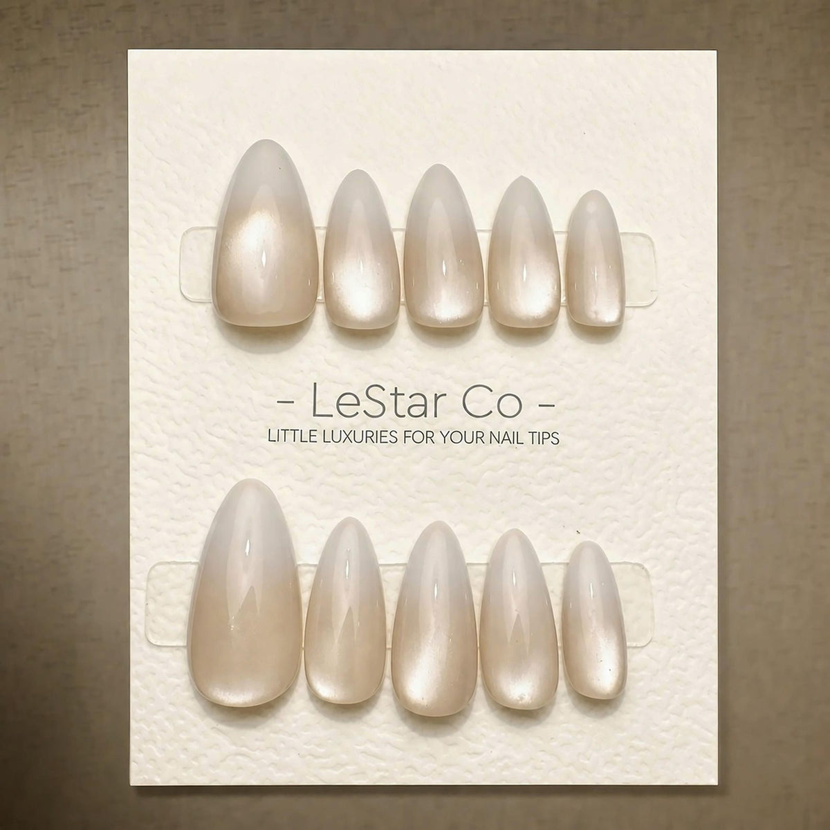 Timed Offer 4 For 3) Handmade Press On Champagne Cat Eye Gel Acrylic Nails image 1