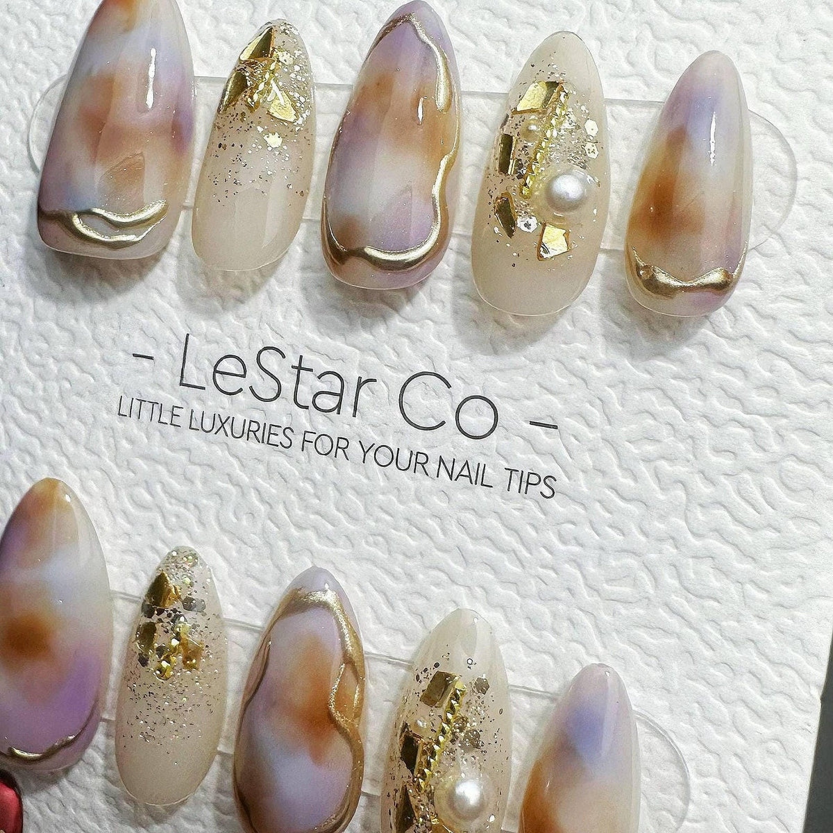 Handmade Rose Quartz Swirl Press On Nails – Reusable Gel Acrylic Manicure image 3