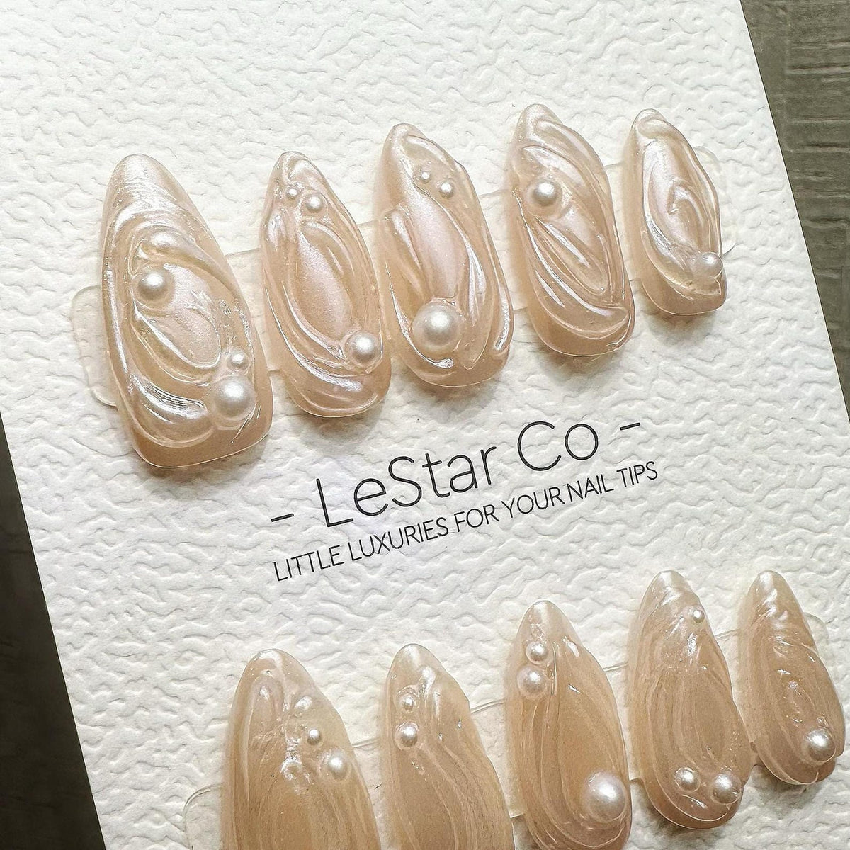 Timed Offer 4 For 3) Handmade Press On Oceanic Swirl Gel Acrylic Nails image 3