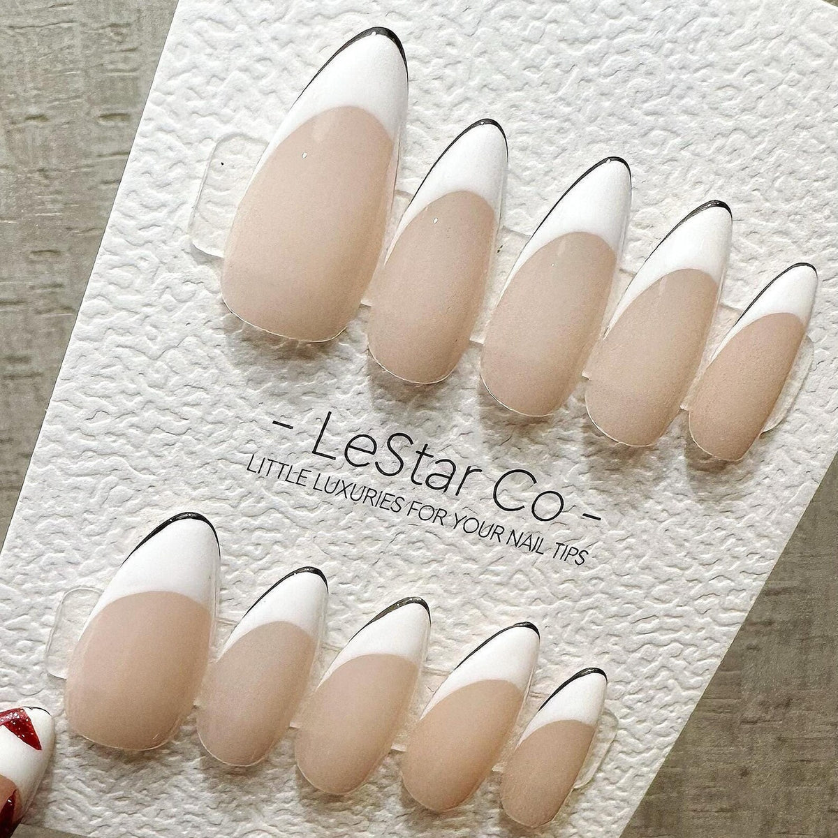 Timed Offer 4 For 3) Handmade Press On French Tip Gel Acrylic Nails image 2