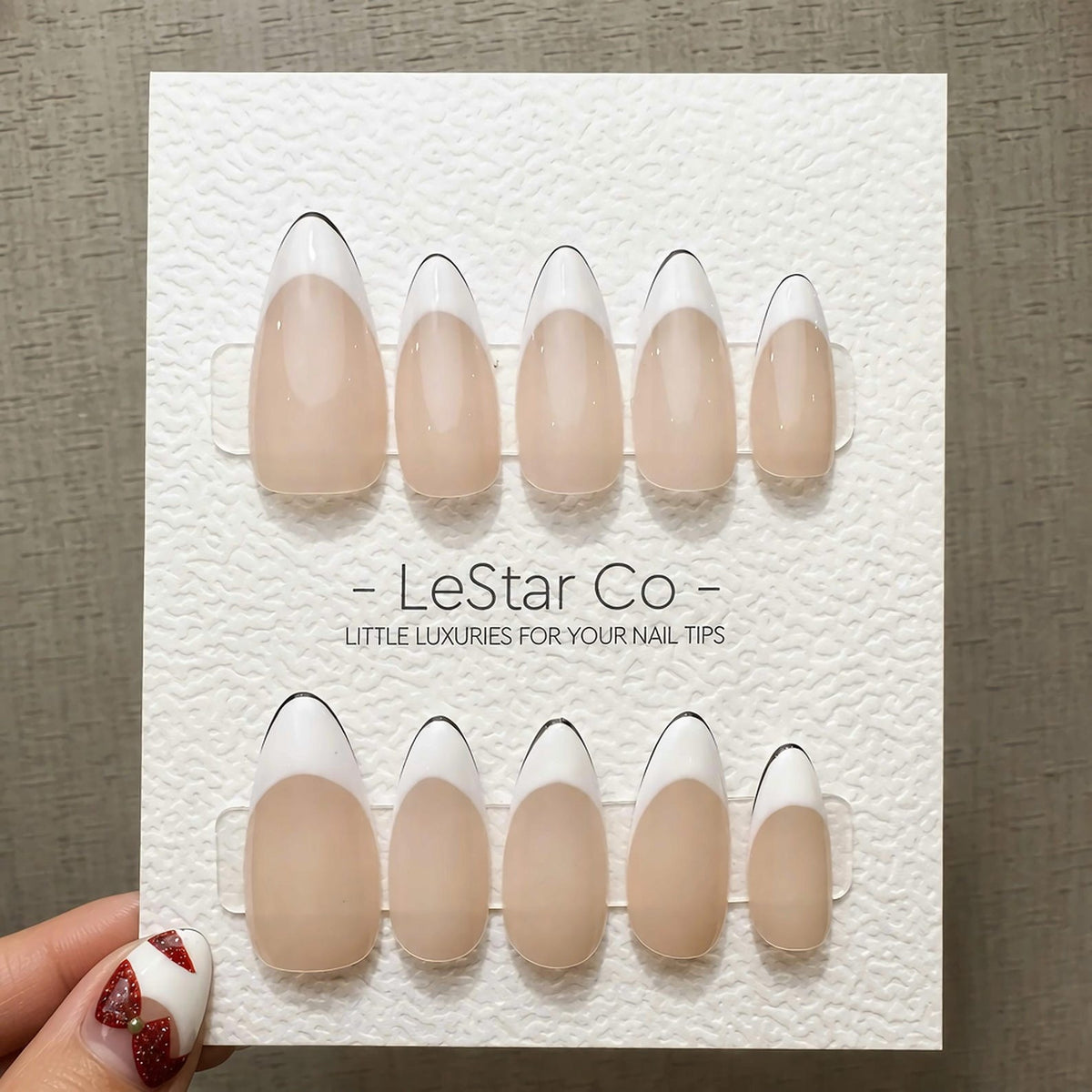Timed Offer 4 For 3) Handmade Press On French Tip Gel Acrylic Nails image 1