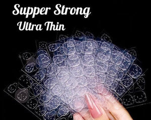 Strong 24 Adhesive Tabs for Press on Nails | EASY USE Transparent Glue Gel Stickers | Ultra Hold Waterproof Jelly Sticker