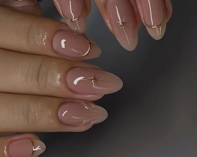 Wedding nails ,3D Lemon Handmade Press on nails ,Almond Press On Nails, 3D Gel flower, ombre clear color , Almond nails ,Dreamy flower nails