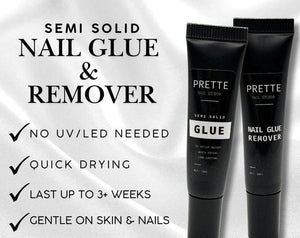Semi Solid Press On Nail Glue & Remover Set | No UV LED