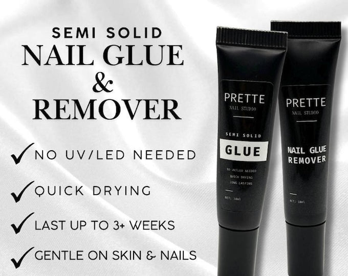 Semi Solid Press On Nail Glue & Remover Set | No UV LED