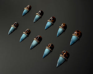 Denim Cateye Tortise shell Nails