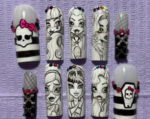 Ghoul hand-painted press on set