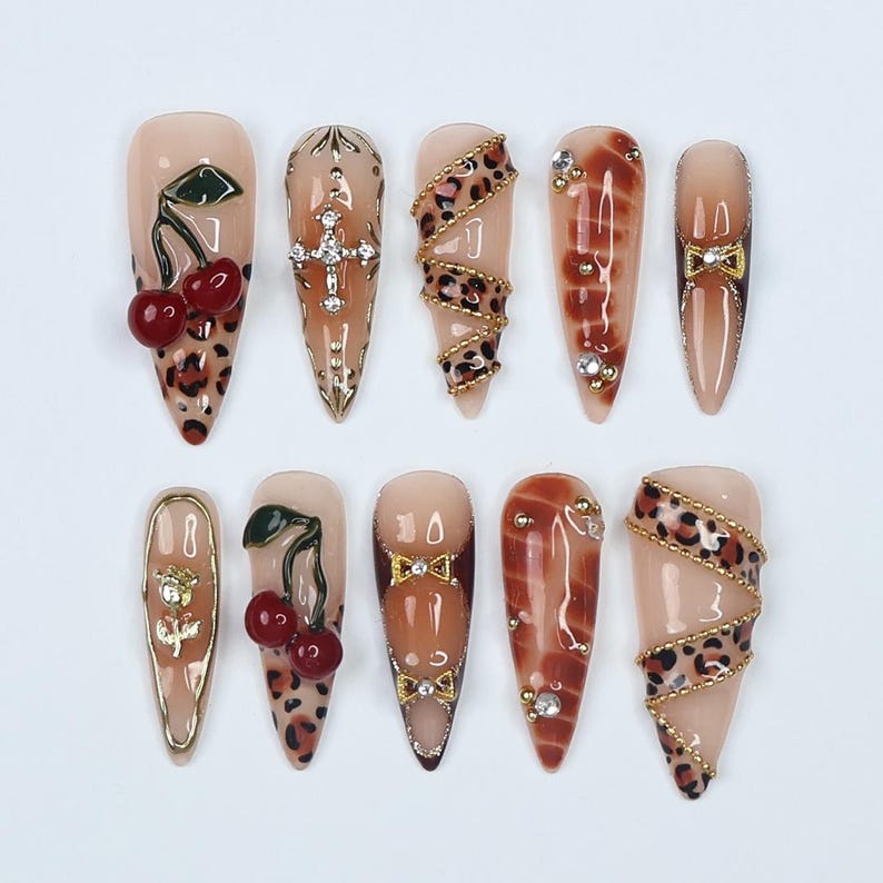 Luxury Botanical Glow Press On Nails