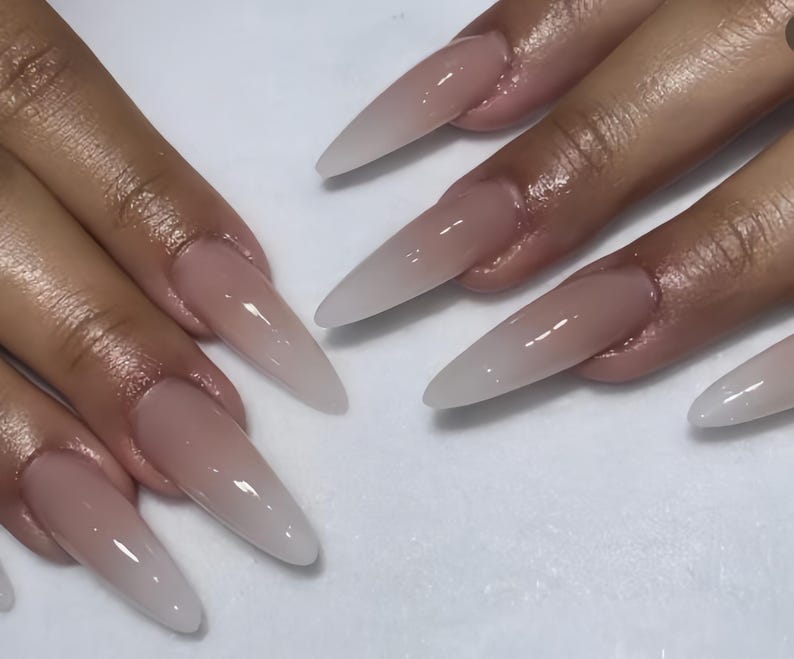 Milky White Ombre Press On Nails