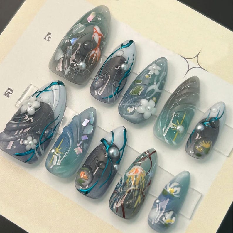 Luminous Deep Sea Fantasy Press On Nails