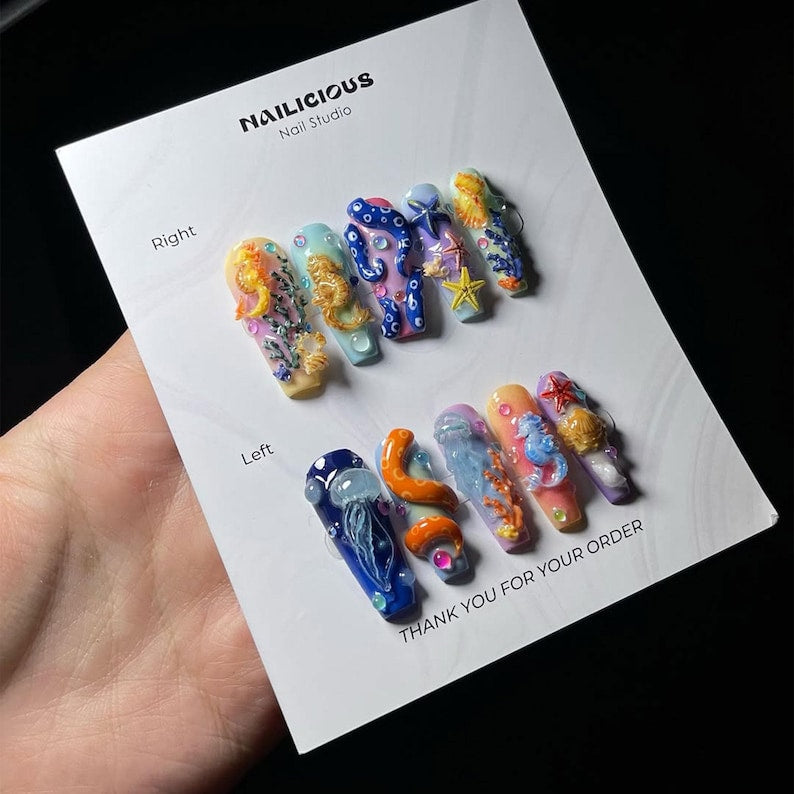 Tropical Reef Fantasy Press On Nails