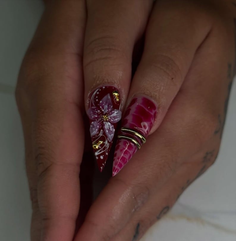 Whimsical Woodland Mushroom Butterfly Floral Press On Nails