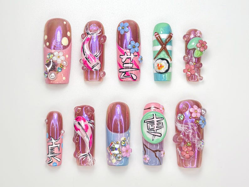 Elegant Spring Blossom Press On Nails