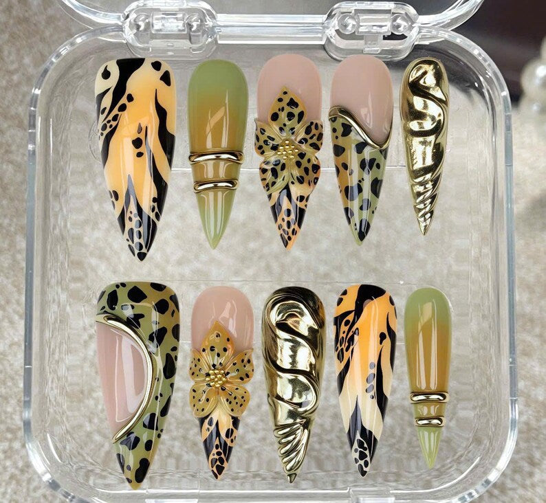 Classic Neutral Glam Press On Nails