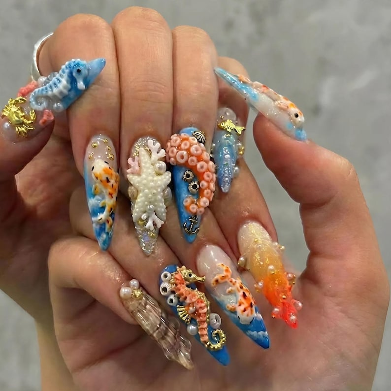 Tropical Ocean Paradise Press On Nails