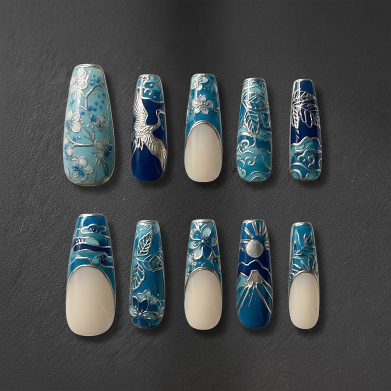 Elegant Enamel Inspired Press On Nails