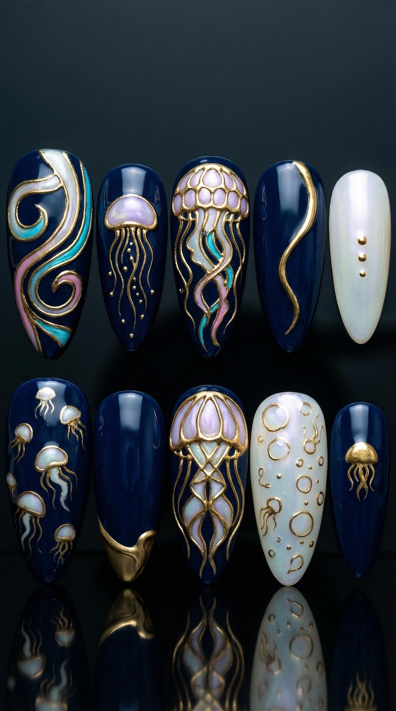 Deep Sea Glow Fantasy Press On Nails