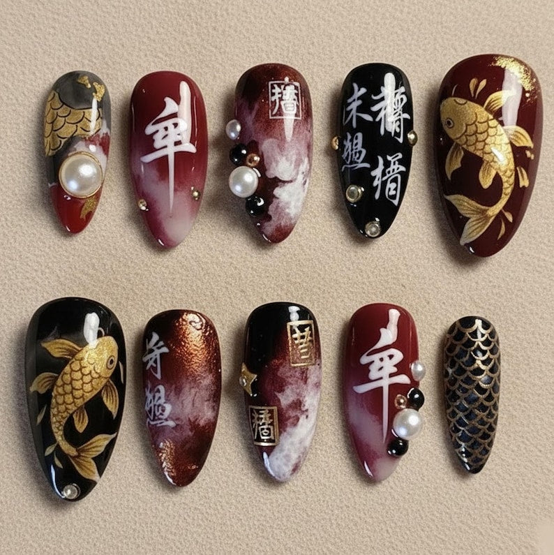 Luxurious Dark Gothic Press On Nails