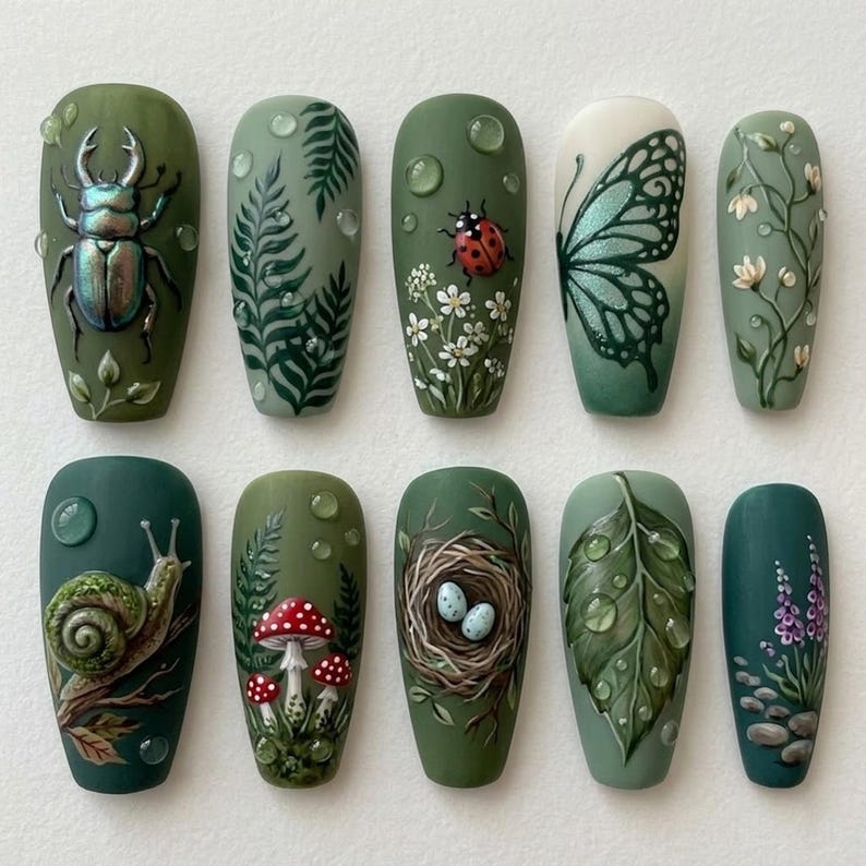 Enchanted Forest Fantasy Press On Nails