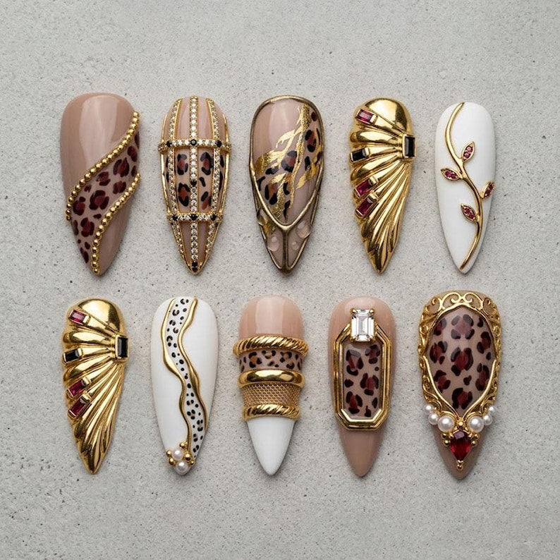 Playful Frosted Wonderland Press On Nails