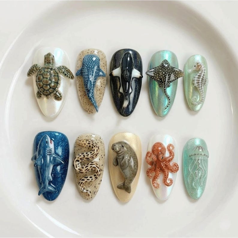 Coastal Ocean Adventure Press On Nails